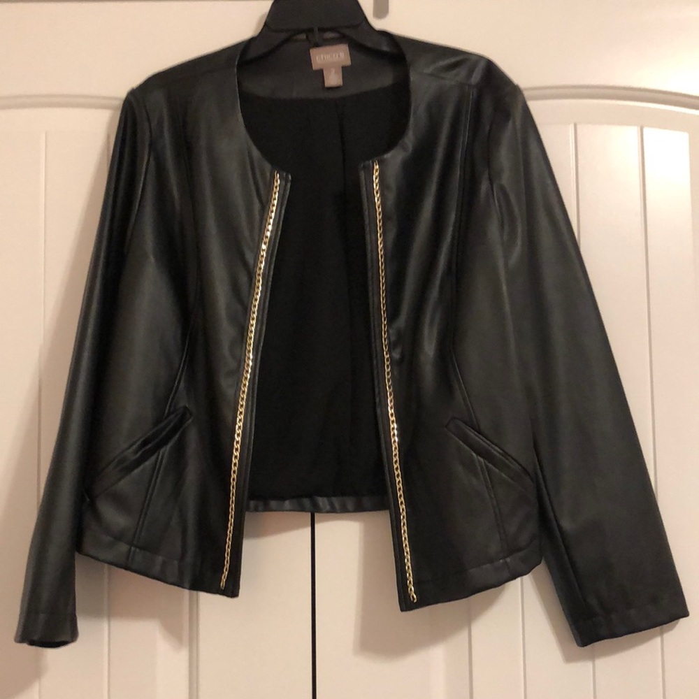 Chicos Faux leather jacket